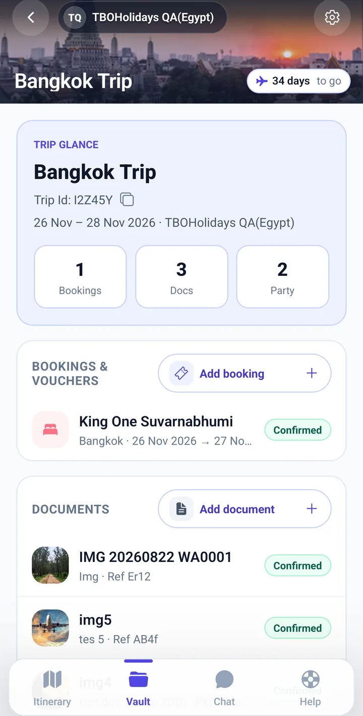 Roamer Vault with passport, visa, insurance and ID documents